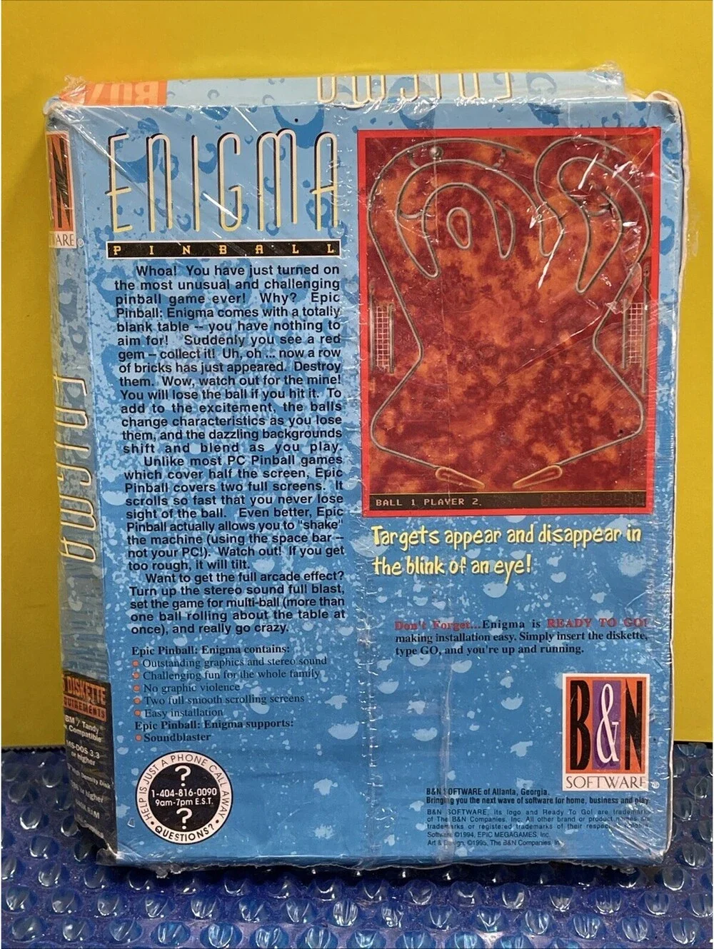 Epic Pinball: Enigma Dos PC Game Vintage, UFO Aliens